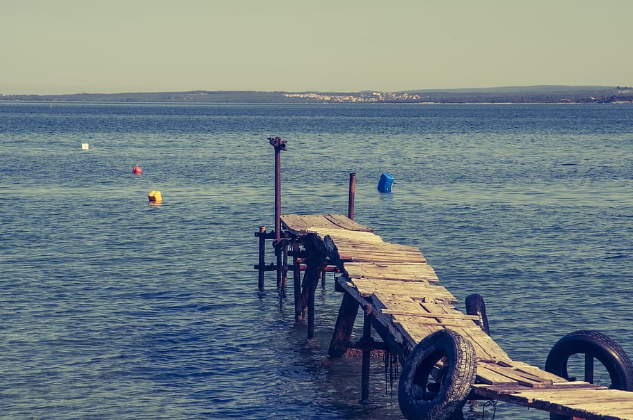 Sea, Web, Shaky, Water, Boardwalk, Pier, wave, wood, away, by the sea HD wallpaper