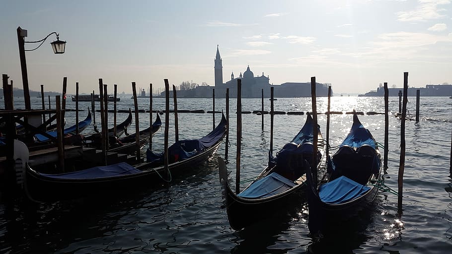 Venice, Gondolas, Water, Reflection, italy, gondola - traditional boat HD wallpaper