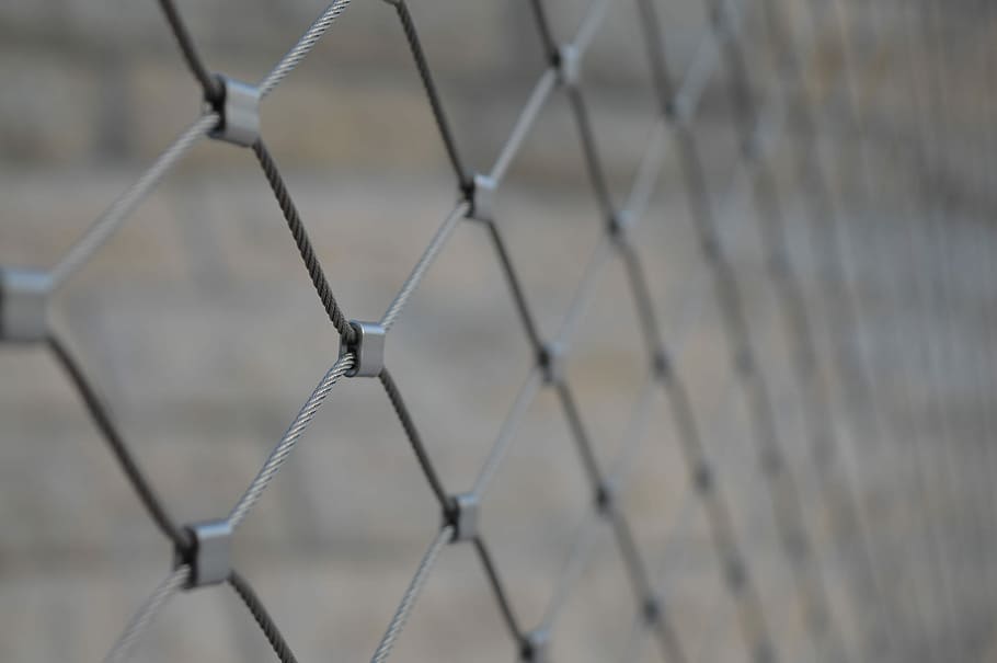 Fence, City, Bridge, France, Lyon, grey, chainlink fence, no people HD wallpaper