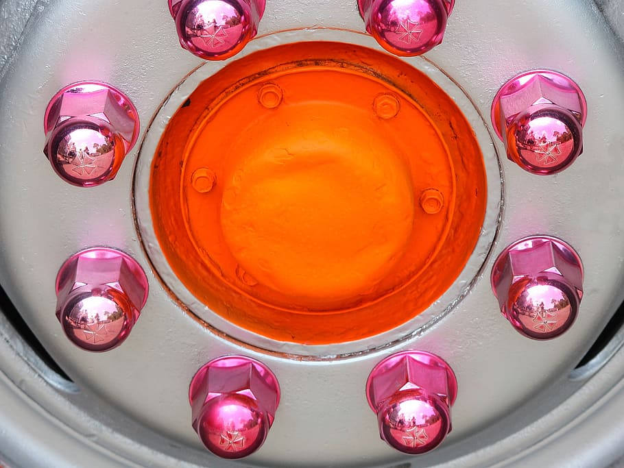 bolt, ring, special, bus, car, technology, humor, pink, orange HD wallpaper
