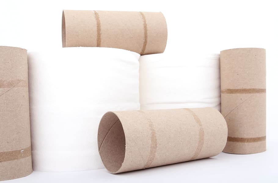 toilet paper and rolls on white surface, basic, bathroom, bog