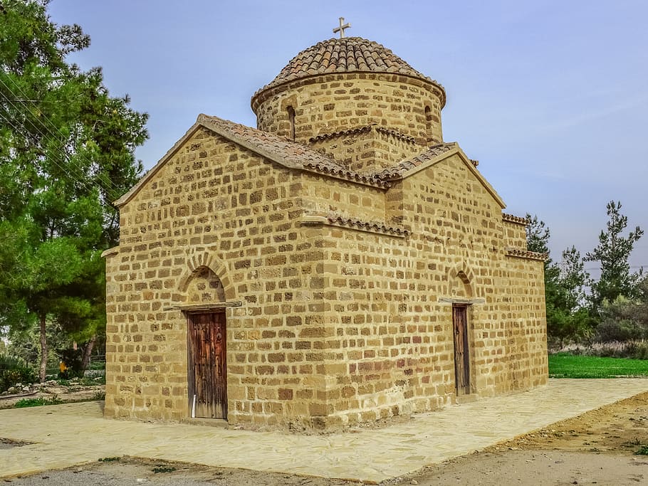 cyprus, potamia, church, architecture, monument, ayios dimitrianos, HD wallpaper