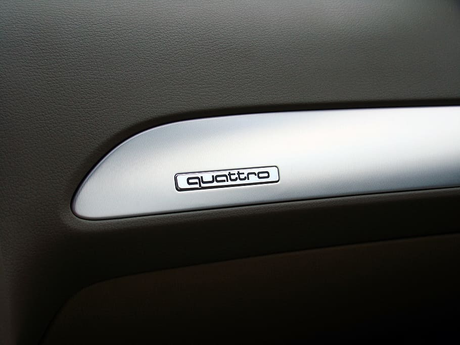 log, dashboard, car, quattro, black, matt silver, audi, modern HD wallpaper