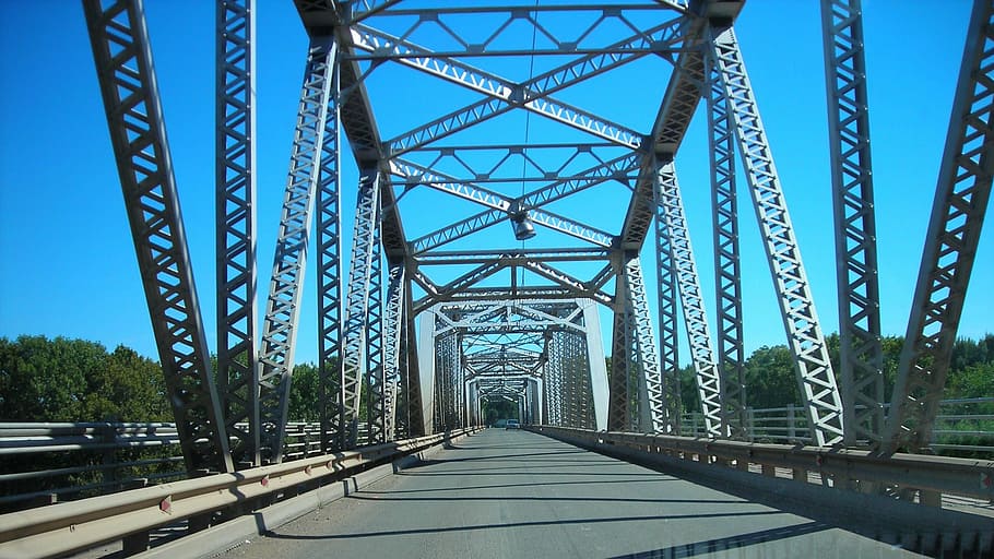 steel bridge, construction, structure, bridge construction HD wallpaper