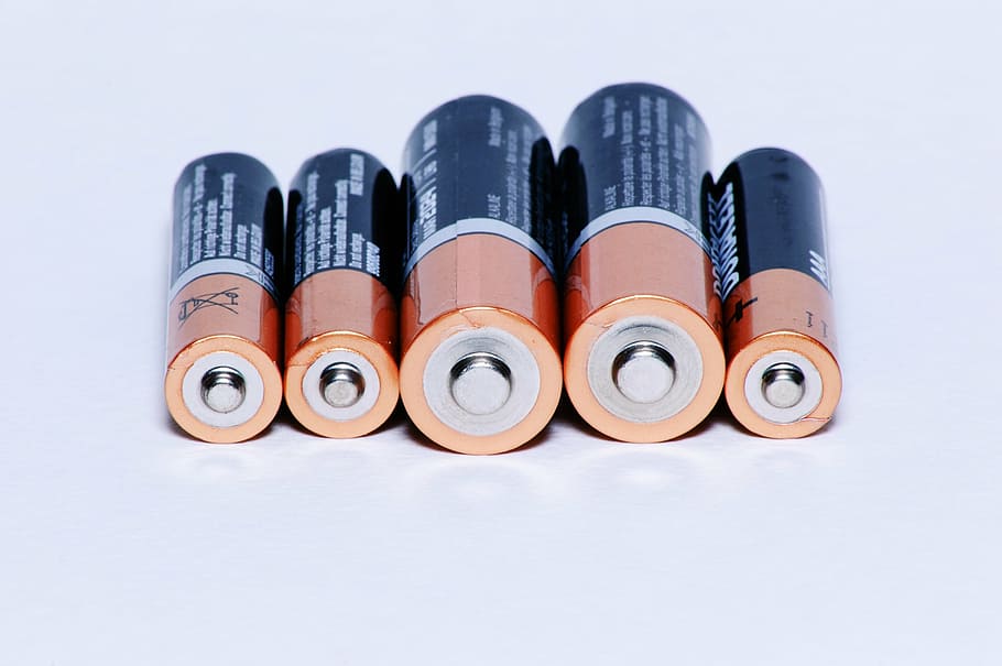 five Duracell batteries, battery, energy, supply means, charging, HD wallpaper