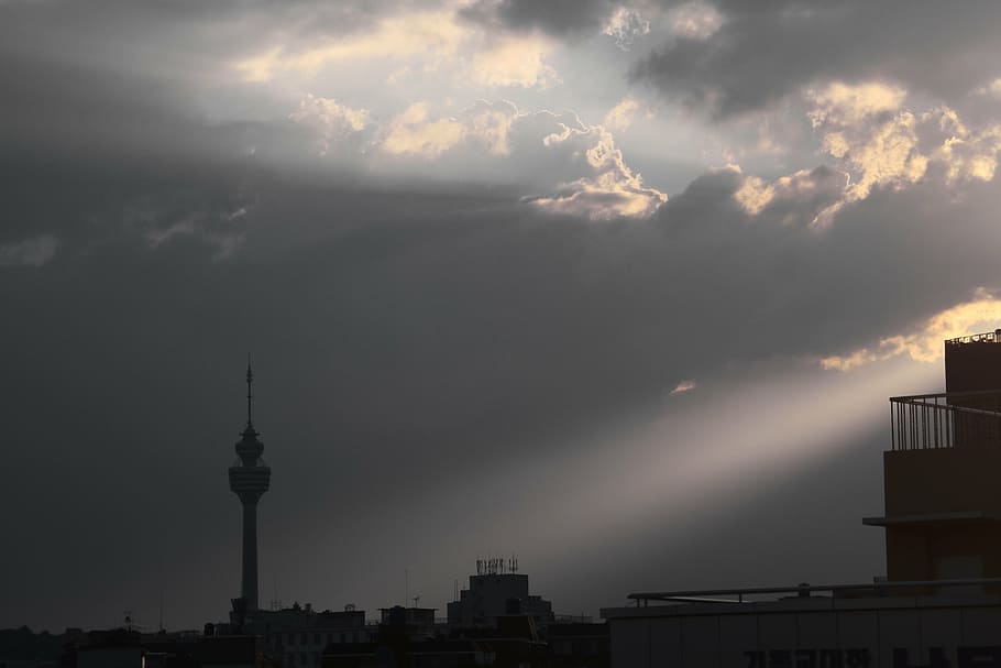 light, sunset, cloud, sky, sunshine, architecture, building exterior HD wallpaper