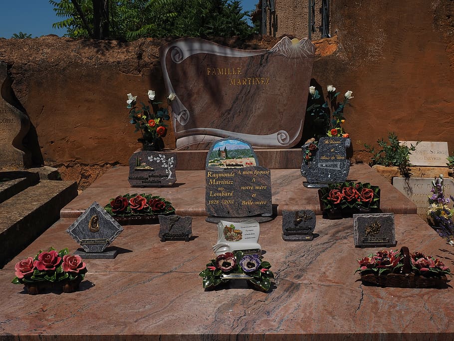family grave, memorial stones, memorial tablets, cemetery, graves, HD wallpaper
