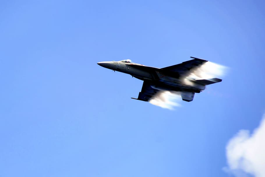 low-angle photo of plane on sky during daytime, Jet, Navy, F A-18C