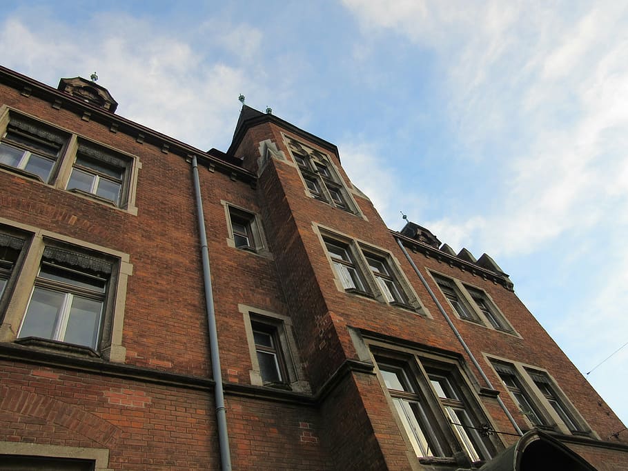 facade, bricks, home, building, architecture, graz, upward HD wallpaper