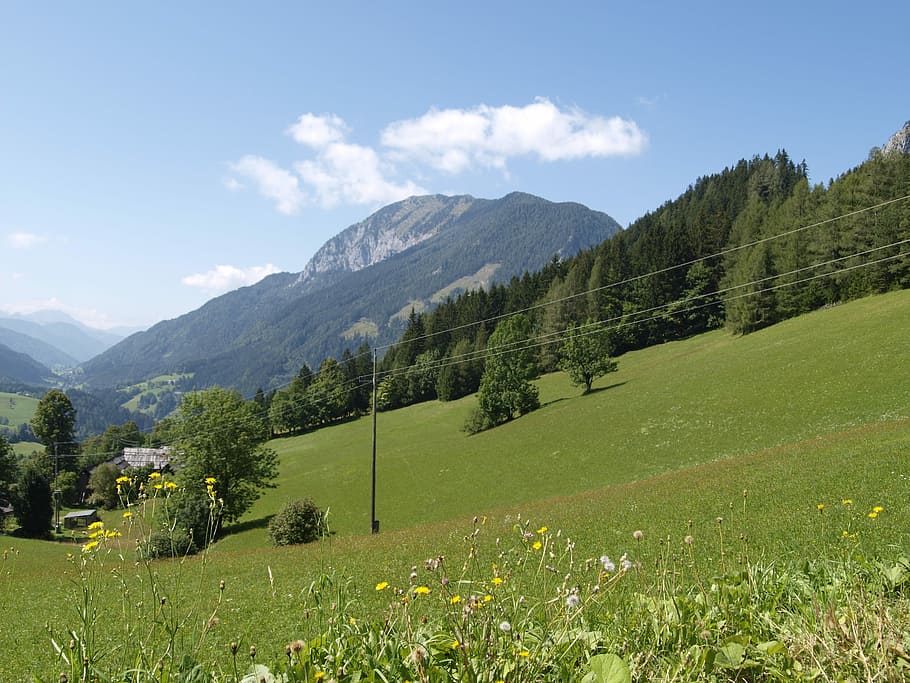 Mountains, Valley, Slope, Landscape, hiking, forest, outlook HD wallpaper
