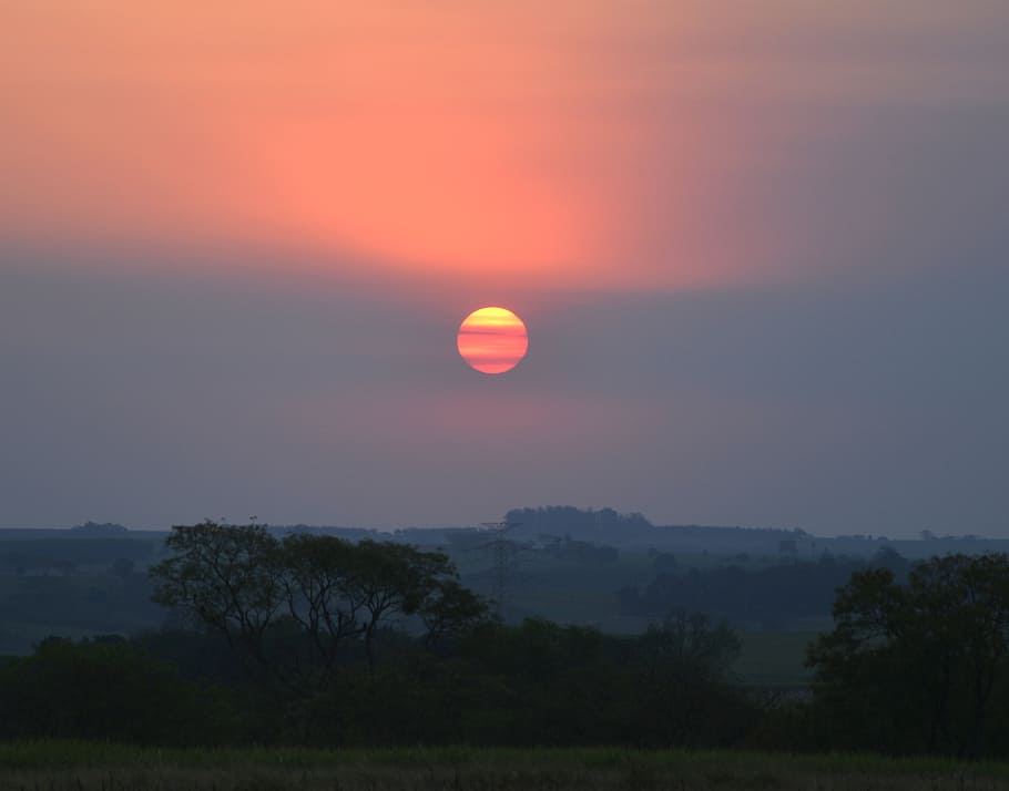 sunset, against light, clouds in the sun, beauty in nature HD wallpaper