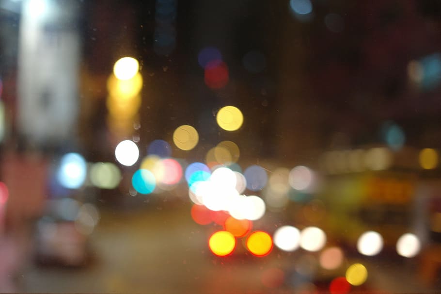 lights, bokeh, glitter, night view, illuminated, defocused HD wallpaper