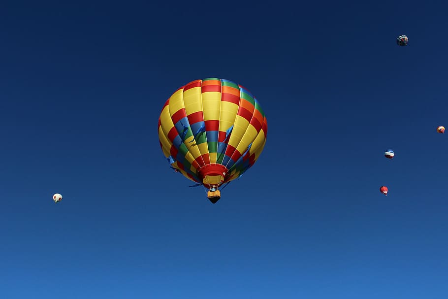 balloon, walk, blue, flying, hot Air Balloon, adventure, sky HD wallpaper