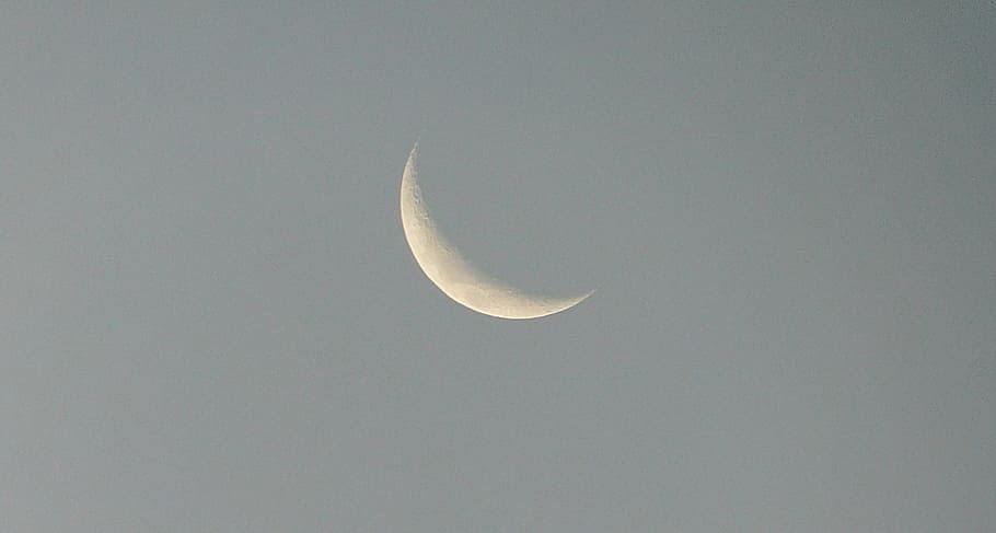 crescent moon, space, sky, astronomy, moonlight, star, scenics HD wallpaper