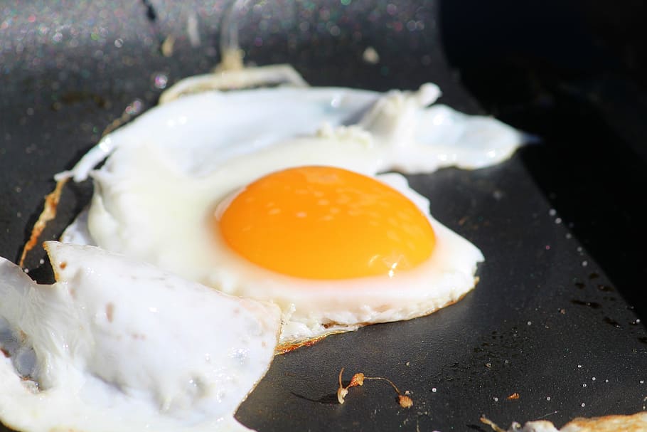 fried, fry, pan, egg, protein, food, egg yolk, food and drink HD wallpaper