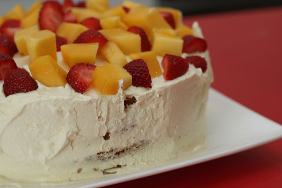 cake, fruit, bake, dessert, sweet, bakery, cream, delicious HD wallpaper