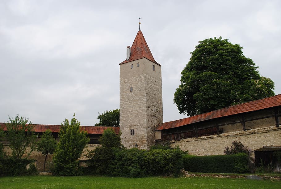 berching, altmühl valley, defensive tower, fortress, fortress wall, HD wallpaper