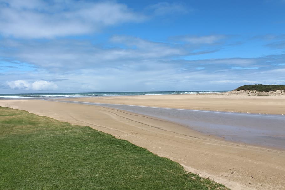 beach, river, ocean, landscape, scenery, sand, grass, summer vacation HD wallpaper