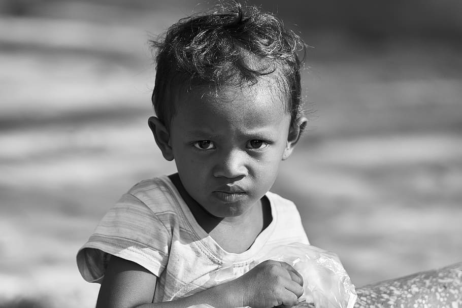 grayscale photography of girl's face, portrait, human, exposure HD wallpaper