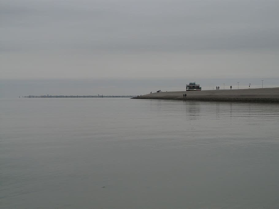 North Sea, Sea, Water, Brown, Trist, Barren, bad weather, grey, HD wallpaper