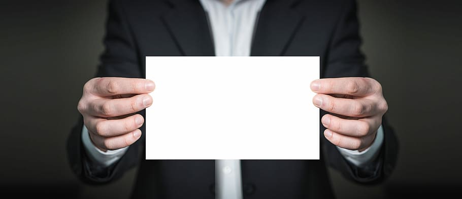 person holding white card, list, note, office, business, suit HD wallpaper