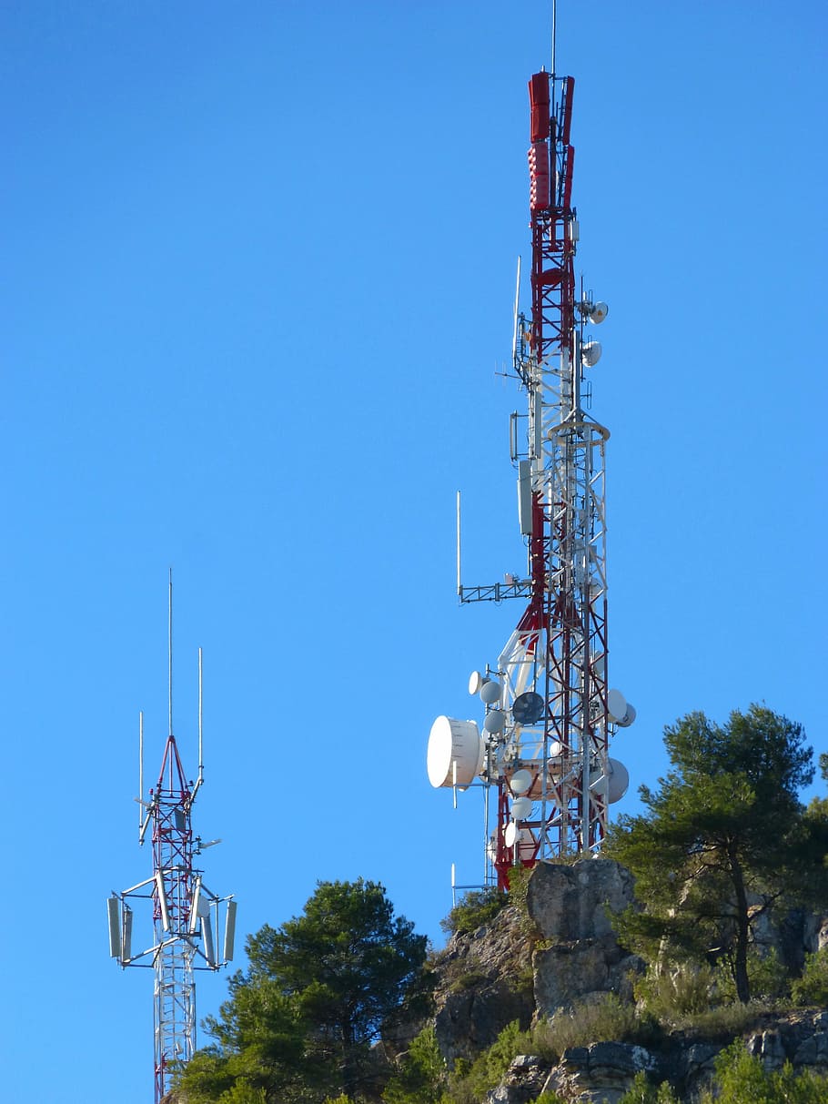 repeater, antenna, tv, mobile, technology, communication, satellite, HD wallpaper