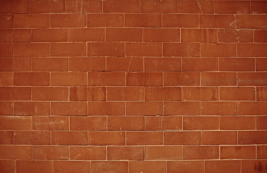 brown concrete brick wall, orange, abstract, pattern, design HD wallpaper