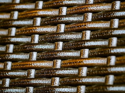 close-up photo of brown wicker weave, rattan, braid, woven HD wallpaper