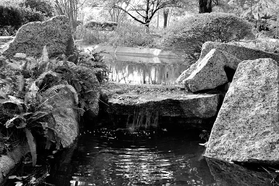 stream, waterfall, park, wilderness, houston texas, outdoor HD wallpaper