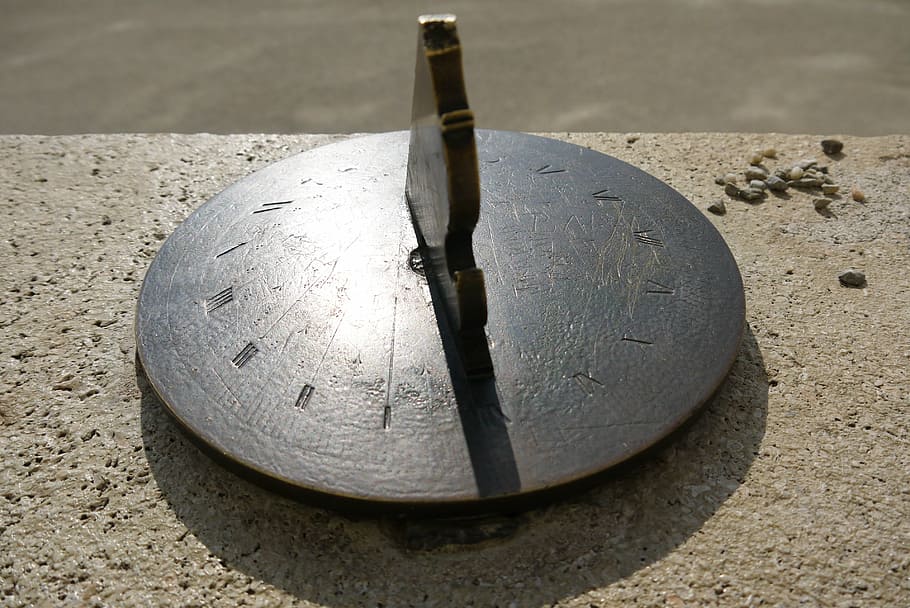 sundial, clock, pointer, time indicating, close-up, high angle view HD wallpaper