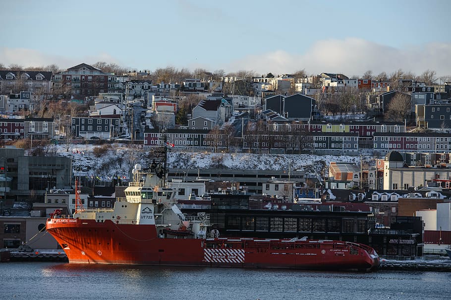 harbor, downtown, newfoundland, st john's, transportation, nautical vessel HD wallpaper