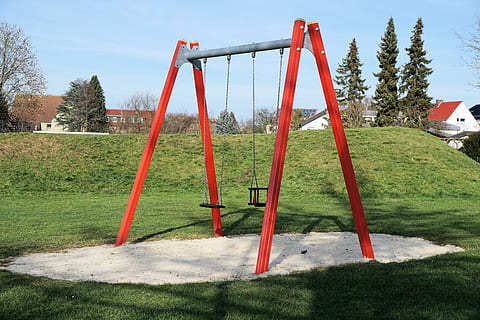 swing, playground, game device, children, fun, swing device HD wallpaper