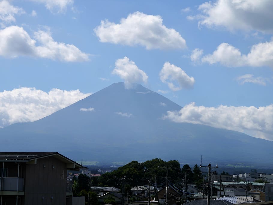 mt fuji, cloud, sky, blue sky, white cloud, 246 route, gotemba HD wallpaper
