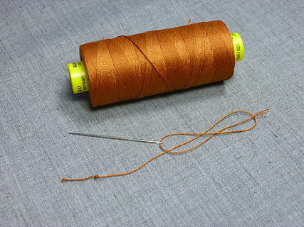 Needle And Thread, Spool, needlework, sew, hobby, sewing, fabric HD wallpaper