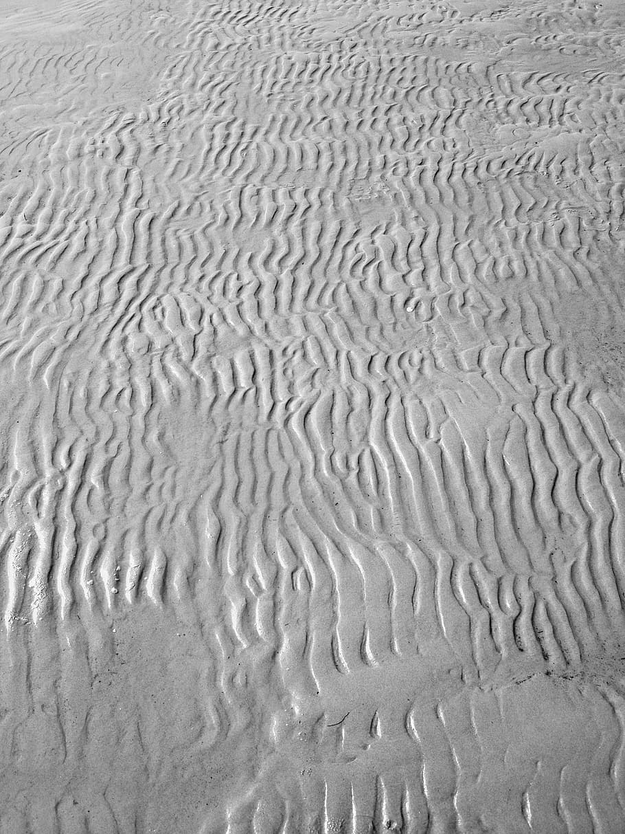 Sand, Beach, Pattern, Water, full frame, backgrounds, textured HD wallpaper