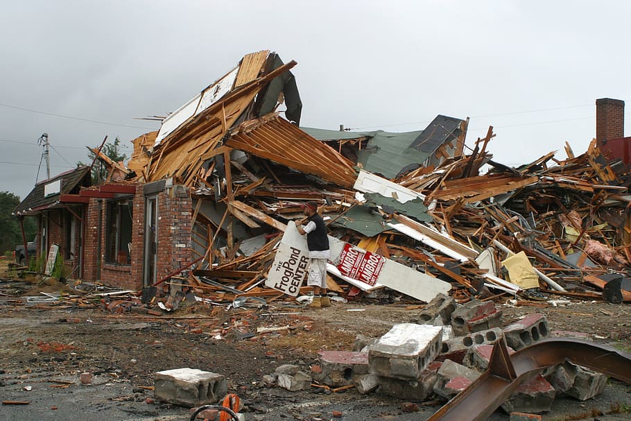demolition, rubble, destruction, demolish, damaged, large group of objects HD wallpaper
