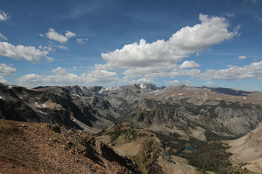 mountain range, view, panorama, clear, far, highlands, landscape HD wallpaper