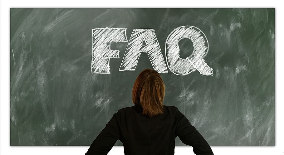 FAQ text, questions, often, woman, board, school, teaching, viewing, HD wallpaper