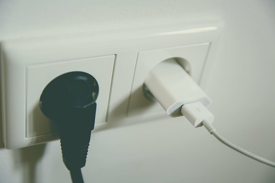 two charger and appliance plug in wall socket, plugs, sockets HD wallpaper