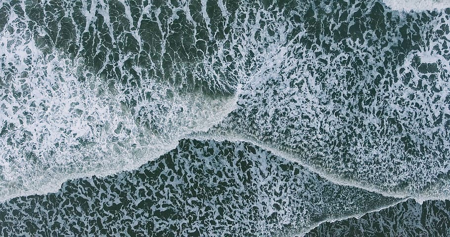 time lapse photography of water waves, aerial photography of sea waves HD wallpaper
