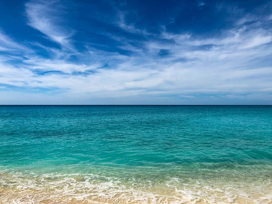 landscape photography of body of water under blue sky, photography of seashore HD wallpaper