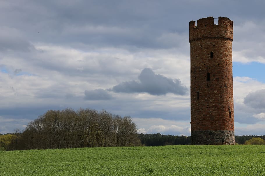 Nature, Tower, Building, Historically, history, field, sky HD wallpaper