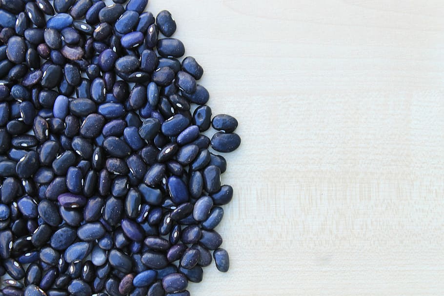 black bean lot, beans, background, wood, food, wooden, table HD wallpaper