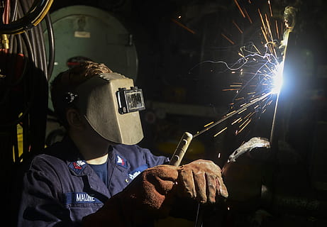 person welding rod, construction, worker, welder, industry HD wallpaper