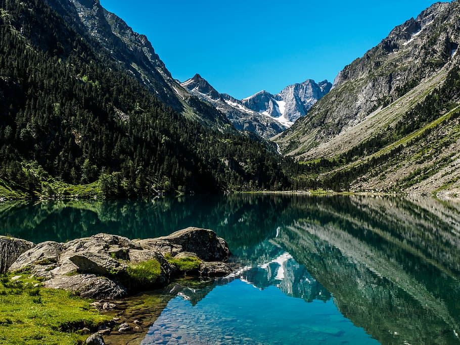 body of water beside mountain, Banff National Park, Canada, reflection HD wallpaper