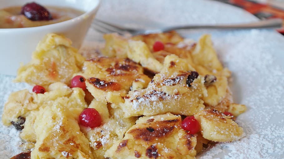 scrambled egg, kaiserschmarrn, eat, dessert, coffee time, delicious, HD wallpaper