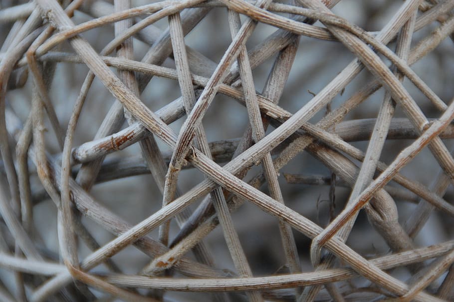 wood, branches, braid, rope, wood - Material, close-up, no people HD wallpaper