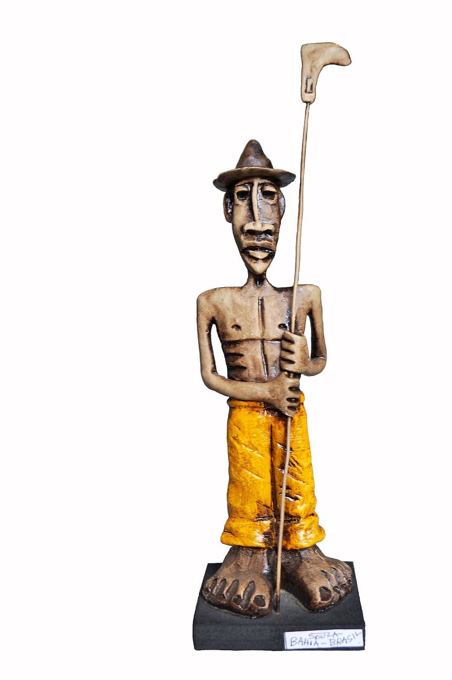 sculpture, man, statue, white background, working, crafts, clay HD wallpaper