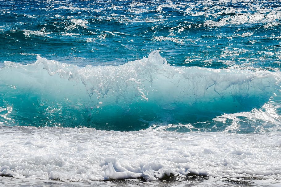 sea wave time lapse photography, smashing, foam, spray, nature HD wallpaper