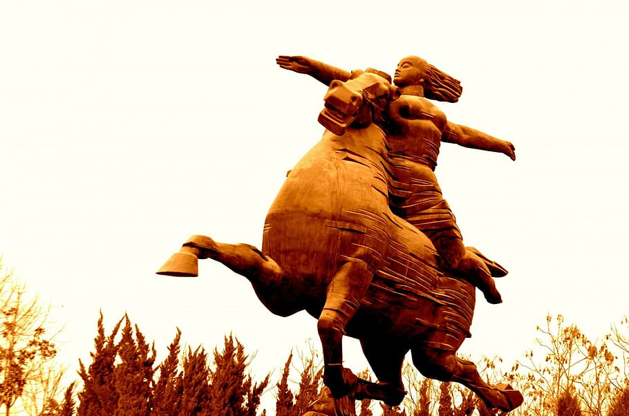 objects, animals, horse, rider, people, art, statue, riding HD wallpaper